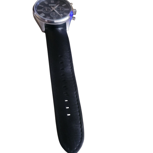 Fossil Men Chronograph Date Watch – Black Dial – Unusual Hands – New Battery - Picture 7 of 9